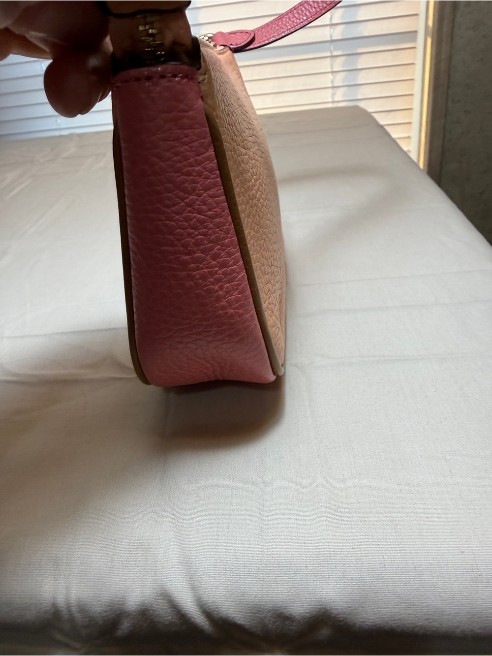 COACH Nolita 19 Pebbled Leather Crossbody in Blush Pink and Rose - Picture 7 of 8